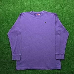 Southpole Thermal Shirt Mens XL Purple Long Sleeve Y2K Waffle Knit Skater